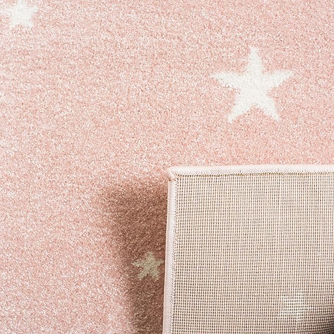 SAFAVIEH Carousel Kids Collection Runner Rug - 2' x 8', Pink & Ivory, Doe Design, Non-Shedding & Easy Care, Ideal for High Traffic Areas for Boys & Girls in Playroom, Nursery, Bedroom (CRK191P)