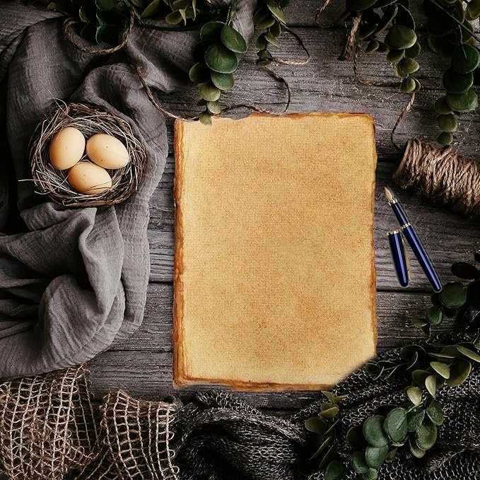 50 Pack Cotton Watercolor Paper with Deckle Edge 200 GSM Rough Textured Watercolor Paper for Writing