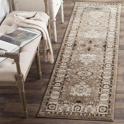 SAFAVIEH Vintage Hamadan Collection Runner Rug - 2'3" x 14', Taupe, Oriental Traditional Persian Design, Non-Shedding & Easy Care, Ideal for High Traffic Areas in Living Room, Bedroom (VTH214T)