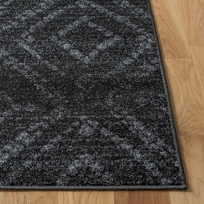 SAFAVIEH Adirondack Collection Runner Rug - 2'6" x 10', Dark Grey & Grey, Modern Diamond Distressed Design, Non-Shedding & Easy Care, Ideal for High Traffic Areas in Living Room, Bedroom (ADR131F)