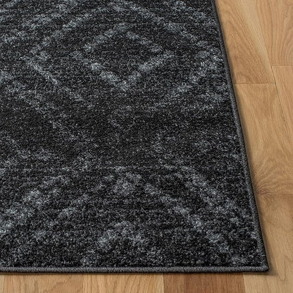 SAFAVIEH Adirondack Collection Runner Rug - 2'6" x 10', Dark Grey & Grey, Modern Diamond Distressed Design, Non-Shedding & Easy Care, Ideal for High Traffic Areas in Living Room, Bedroom (ADR131F)