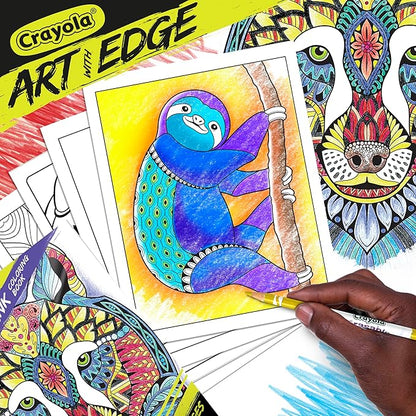 Crayola Art With Edge Jungle Animal Coloring Pages (40pgs), Cute Animals, Mandala Designs, Teen and Adult Coloring Books