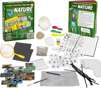 The Magic School Bus Rides Again: Exploring the Wonders of Nature By Horizon Group USA, Homeschool STEM Kits, Includes Educational Manual, Butterfly Net, Scavenger Hunt, Plaster, Game Cards & More