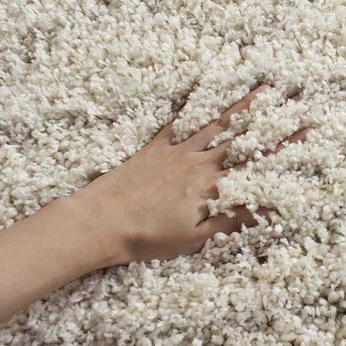 SAFAVIEH Arizona Shag Collection Runner Rug - 2'3" x 6', Ivory & Beige, Moroccan Design, Non-Shedding & Easy Care, 1.6-inch Thick Ideal for High Traffic Areas in Living Room, Bedroom (ASG741A)