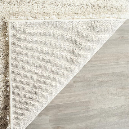 SAFAVIEH Arizona Shag Collection Runner Rug - 2'3" x 8', Ivory & Beige, Moroccan Design, Non-Shedding & Easy Care, 1.6-inch Thick Ideal for High Traffic Areas in Living Room, Bedroom (ASG741A)