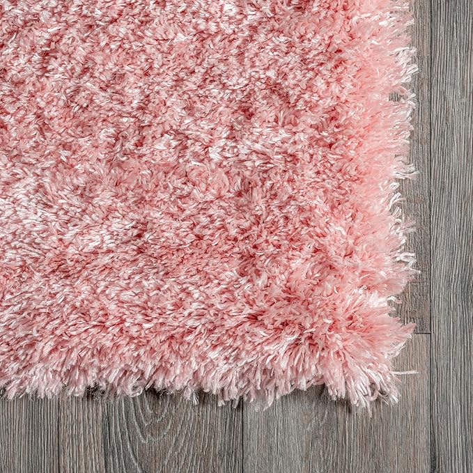 nuLOOM Gynel Contemporary Shag Runner Rug, 2' 8" x 8', Baby Pink