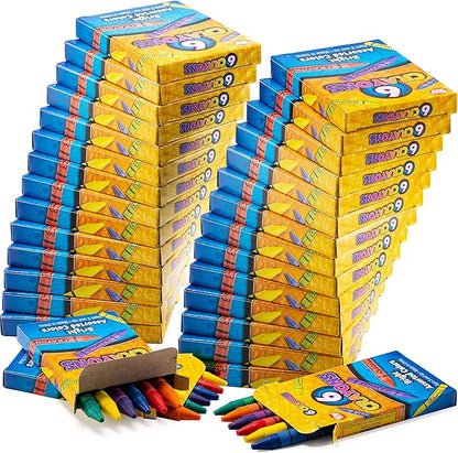 Bedwina Bulk Crayons - Case of 120, 6-Packs Total 720 Crayons Bulk School Supplies for Kids, Toddlers, Teachers, Restaurants & Classrooms, Nontoxic Travel, Party Favors, Goody Bags, Stocking Stuffers