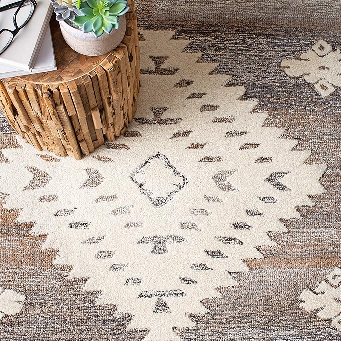 SAFAVIEH Amsterdam Collection Accent Rug - 3' x 5', Terracotta & Multi, Moroccan Boho Design, Non-Shedding & Easy Care, Ideal for High Traffic Areas in Entryway, Living Room, Bedroom (AMS108D)