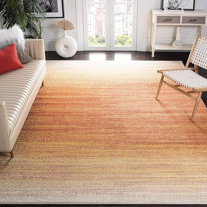 SAFAVIEH Adirondack Collection Accent Rug - 3' x 5', Orange & Red, Modern Ombre Design, Non-Shedding & Easy Care, Ideal for High Traffic Areas in Entryway, Living Room, Bedroom (ADR142P)