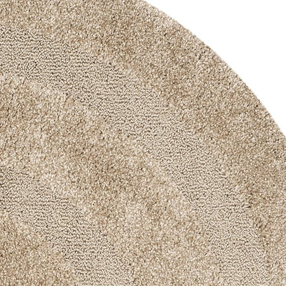 SAFAVIEH Florida Shag Collection Area Rug - 4' Round, Beige & Beige, Border Design, Non-Shedding & Easy Care, 1.2-inch Thick Ideal for High Traffic Areas in Living Room, Bedroom (SG454-1313)
