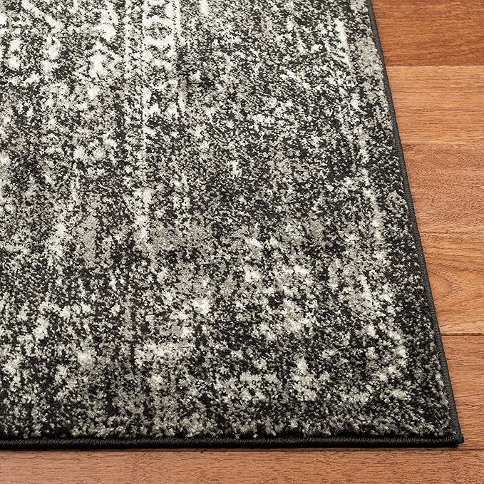 SAFAVIEH Evoke Collection 2'2" x 13' Black / Grey EVK256R Oriental Distressed Non-Shedding Living Room Bedroom Runner Rug