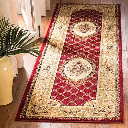 SAFAVIEH Lyndhurst Collection Accent Rug - 3'3" x 5'3", Sage & Ivory, Traditional European Design, Non-Shedding & Easy Care, Ideal for High Traffic Areas in Entryway, Living Room, Bedroom (LNH223A)