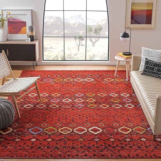 SAFAVIEH Amsterdam Collection Accent Rug - 2'3" x 4', Ivory & Grey, Moroccan Boho Design, Non-Shedding & Easy Care, Ideal for High Traffic Areas in Entryway, Living Room, Bedroom (AMS108A)