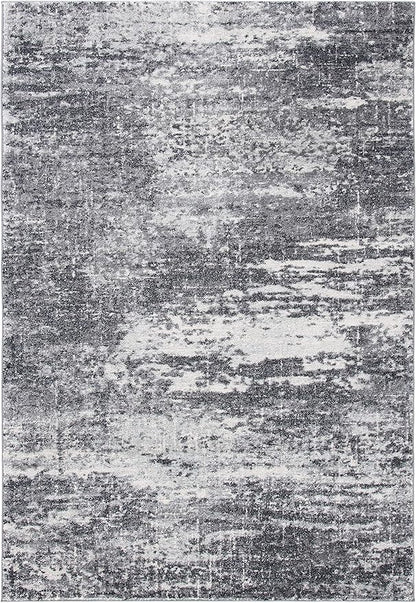 SAFAVIEH Evoke Collection 5'1" x 7'6" Ivory/Grey EVK272F Modern Abstract Non-Shedding Living Room Bedroom Area Rug