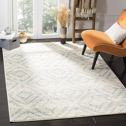 SAFAVIEH Adirondack Collection Accent Rug - 4' x 6', Ivory & Light Blue, Modern Distressed Design, Non-Shedding & Easy Care, Ideal for High Traffic Areas in Entryway, Living Room, Bedroom (ADR131T)
