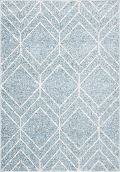 SAFAVIEH Adirondack Collection Accent Rug - 3' x 5', Blue & Ivory, Modern Geometric Design, Non-Shedding & Easy Care, Ideal for High Traffic Areas in Entryway, Living Room, Bedroom (ADR241M)