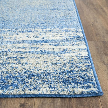 SAFAVIEH Adirondack Collection Runner Rug - 2'6" x 18', Silver & Blue, Modern Abstract Design, Non-Shedding & Easy Care, Ideal for High Traffic Areas in Living Room, Bedroom (ADR112F)