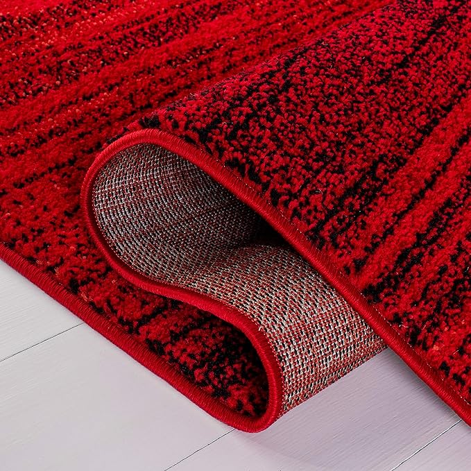 SAFAVIEH Adirondack Collection Runner Rug - 2'6" x 8', Red & Black, Modern Ombre Design, Non-Shedding & Easy Care, Ideal for High Traffic Areas in Living Room, Bedroom (ADR142Q)