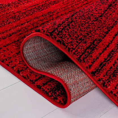 SAFAVIEH Adirondack Collection Runner Rug - 2'6" x 8', Red & Black, Modern Ombre Design, Non-Shedding & Easy Care, Ideal for High Traffic Areas in Living Room, Bedroom (ADR142Q)