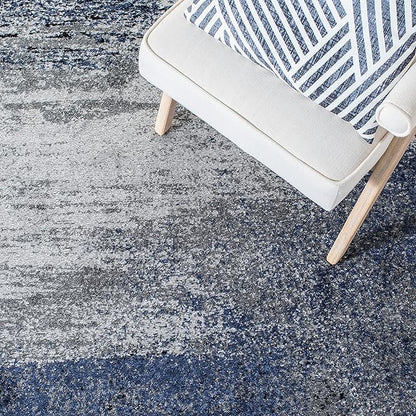 SAFAVIEH Adirondack Collection Runner Rug - 2'6" x 14', Grey & Blue, Modern Abstract Design, Non-Shedding & Easy Care, Ideal for High Traffic Areas in Living Room, Bedroom (ADR112H)