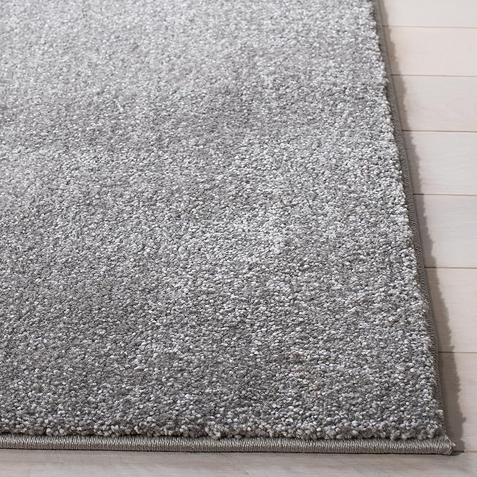 SAFAVIEH Carousel Kids Collection 6'7" Square Grey/Pink CRK163F Unicorn Non-Shedding Playroom Nursery Bedroom Area Rug