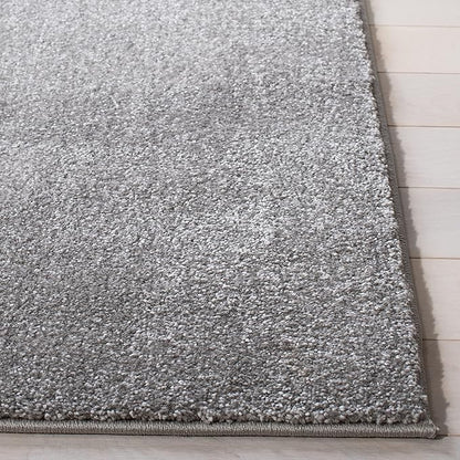 SAFAVIEH Carousel Kids Collection 6'7" Square Grey/Pink CRK163F Unicorn Non-Shedding Playroom Nursery Bedroom Area Rug