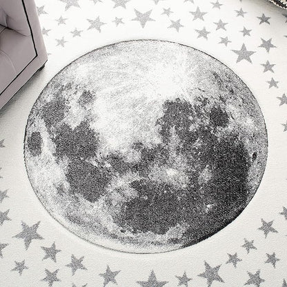 SAFAVIEH Carousel Kids Collection Accent Rug - 3'3" x 5'3", Ivory & Grey, Non-Shedding & Easy Care, Ideal for High Traffic Areas for Boys & Girls in Playroom, Nursery, Bedroom (CRK135A)