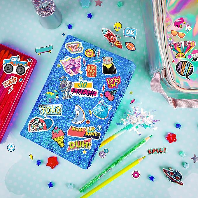 Fashion Angels 1000+ Mega Cool Stickers for Kids - Fun Craft Stickers for Scrapbooks, Planners, Gifts and Rewards, 40-Page Sticker Book for Kids Ages 6+ and Up