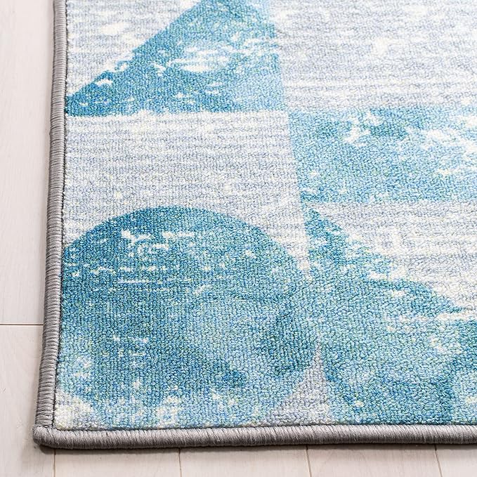 SAFAVIEH Kids Playhouse Collection Accent Rug - 3'3" x 5'3", Grey & Blue, Non-Shedding Machine Washable & Slip Resistant Ideal for High Traffic Areas for Boys & Girls in Playroom, Bedroom (KPH222F)