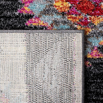 SAFAVIEH Adirondack Collection Runner Rug - 2'6" x 8', Black & Red, Boho Tribal Design, Non-Shedding & Easy Care, Ideal for High Traffic Areas in Living Room, Bedroom (ADR245Z)