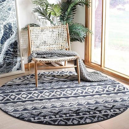 SAFAVIEH Adirondack Collection Runner Rug - 2'6" x 10', Ivory & Navy, Moroccan Boho Distressed Design, Non-Shedding & Easy Care, Ideal for High Traffic Areas in Living Room, Bedroom (ADR119M)