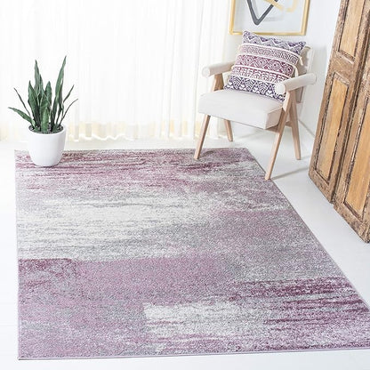 SAFAVIEH Adirondack Collection Accent Rug - 4' x 6', Grey & Purple, Modern Abstract Design, Non-Shedding & Easy Care, Ideal for High Traffic Areas in Entryway, Living Room, Bedroom (ADR112V)