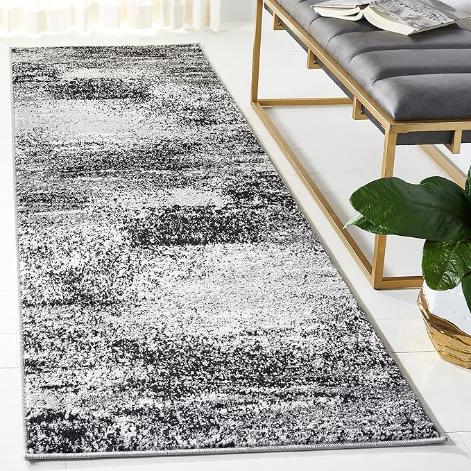 SAFAVIEH Adirondack Collection Runner Rug - 2'1" x 8', Silver & Multi, Modern Abstract Design, Non-Shedding & Easy Care, Ideal for High Traffic Areas in Living Room, Bedroom (ADR112G)