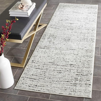 SAFAVIEH Adirondack Collection Runner Rug - 2'6" x 18', Ivory & Silver, Modern Abstract Design, Non-Shedding & Easy Care, Ideal for High Traffic Areas in Living Room, Bedroom (ADR117B)