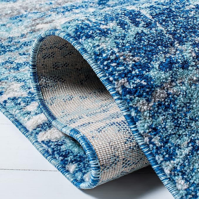 SAFAVIEH Evoke Collection 5'1" x 7'6" Light Blue/Grey EVK272M Modern Abstract Non-Shedding Living Room Dining Bedroom Area Rug