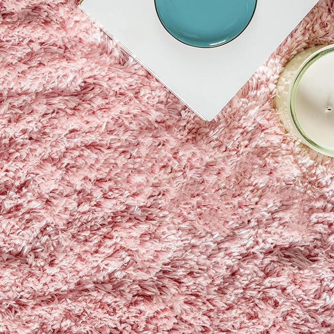 nuLOOM Gynel Contemporary Shag Runner Rug, 2' 8" x 8', Baby Pink