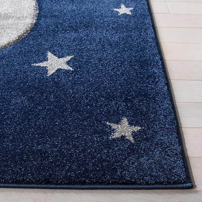 SAFAVIEH Carousel Kids Collection Runner Rug - 2' x 8', Navy & Grey, Koala Design, Non-Shedding & Easy Care, Ideal for High Traffic Areas for Boys & Girls in Playroom, Nursery, Bedroom (CRK195N)