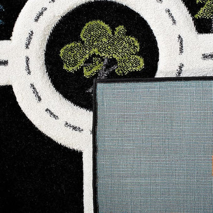 SAFAVIEH Carousel Kids Collection Accent Rug - 2' x 3', Black & Ivory, Non-Shedding & Easy Care, Ideal for High Traffic Areas for Boys & Girls in Playroom, Nursery, Bedroom (CRK192Z)