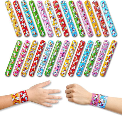 50-Piece Unicorn Slap Bracelets for Kids, Bulk Snap Wristbands, Bulk Toys Pinata Stuffers Party Favors for kids 8-12, Treasure Box Toys for classroom rewards, Classroom prizes, Birthday Party Favors