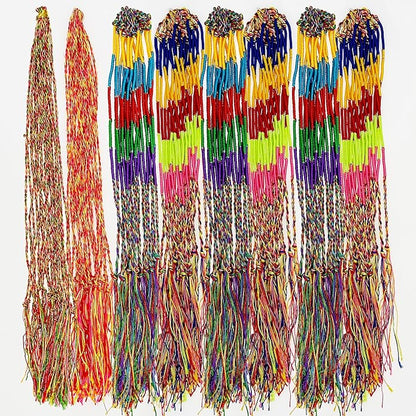 Allazone Handmade Braided Bracelets Assorted Colors Friendship Cords Thread Bracelets, Colorful String Thread Bracelets Friendship Cords Strand Bracelet for Party Favors Supplies