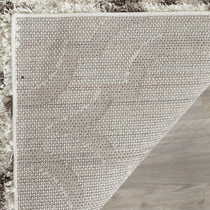 SAFAVIEH Hudson Shag Collection Runner Rug - 2'3" x 14', Ivory & Beige, Moroccan Design, Non-Shedding & Easy Care, 2-inch Thick Ideal for High Traffic Areas in Living Room, Bedroom (SGH284D)