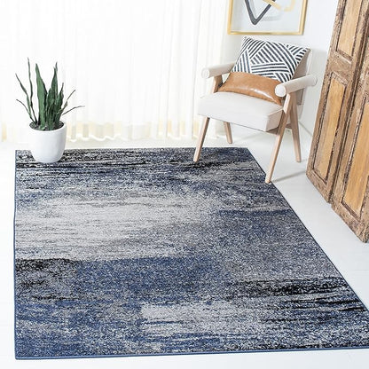 SAFAVIEH Adirondack Collection Accent Rug - 4' x 6', Grey & Blue, Modern Abstract Design, Non-Shedding & Easy Care, Ideal for High Traffic Areas in Entryway, Living Room, Bedroom (ADR112H)