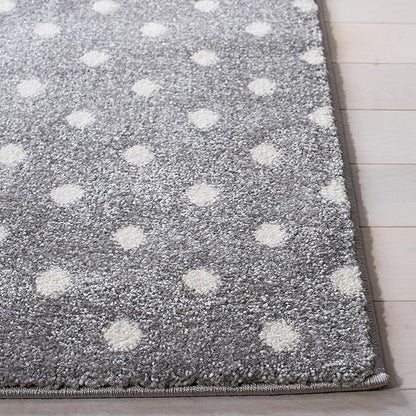 SAFAVIEH Carousel Kids Collection Accent Rug - 2' x 3', Grey & Ivory & Pink, Non-Shedding & Easy Care, Ideal for High Traffic Areas for Boys & Girls in Playroom, Nursery, Bedroom (CRK163G)