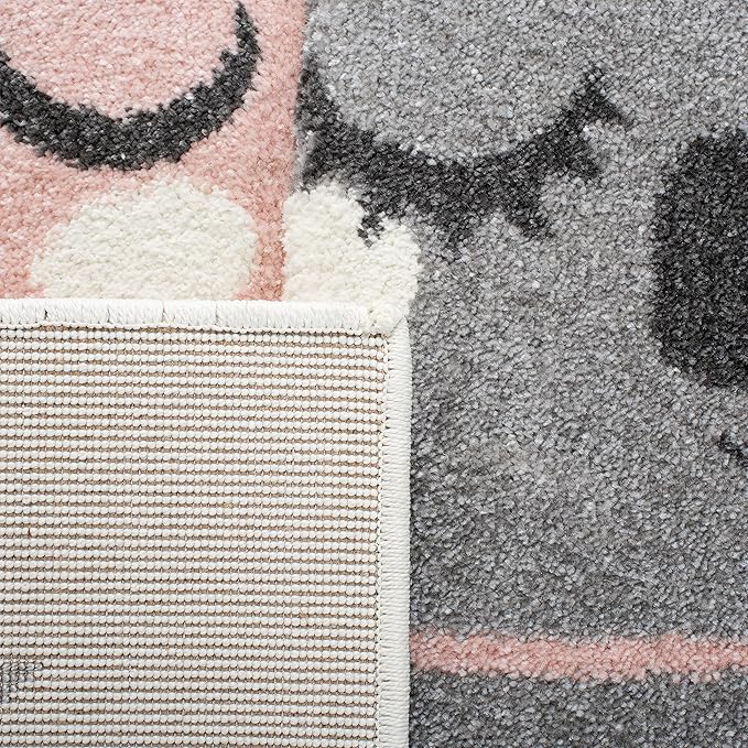 SAFAVIEH Carousel Kids Collection Runner Rug - 2' x 8', Ivory & Pink, Koala Design, Non-Shedding & Easy Care, Ideal for High Traffic Areas for Boys & Girls in Playroom, Nursery, Bedroom (CRK195A)