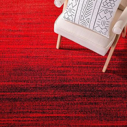 SAFAVIEH Adirondack Collection Runner Rug - 2'6" x 8', Red & Black, Modern Ombre Design, Non-Shedding & Easy Care, Ideal for High Traffic Areas in Living Room, Bedroom (ADR142Q)