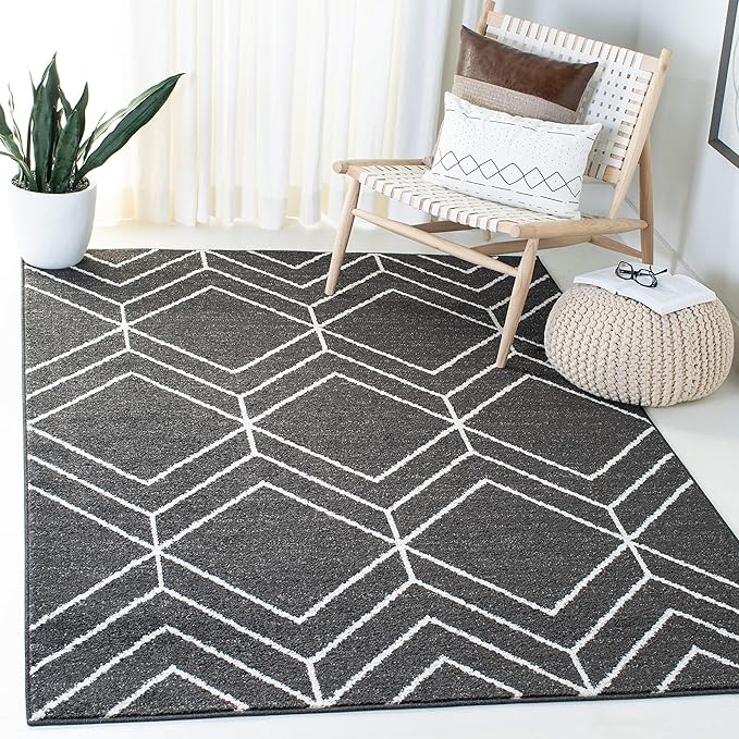 SAFAVIEH Adirondack Collection Accent Rug - 4' x 6', Brown & Ivory, Modern Geometric Design, Non-Shedding & Easy Care, Ideal for High Traffic Areas in Entryway, Living Room, Bedroom (ADR241T)