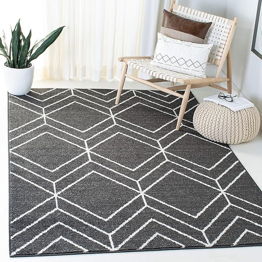 SAFAVIEH Adirondack Collection Accent Rug - 4' x 6', Brown & Ivory, Modern Geometric Design, Non-Shedding & Easy Care, Ideal for High Traffic Areas in Entryway, Living Room, Bedroom (ADR241T)