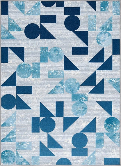 SAFAVIEH Kids Playhouse Collection Accent Rug - 3'3" x 5'3", Grey & Blue, Non-Shedding Machine Washable & Slip Resistant Ideal for High Traffic Areas for Boys & Girls in Playroom, Bedroom (KPH222F)