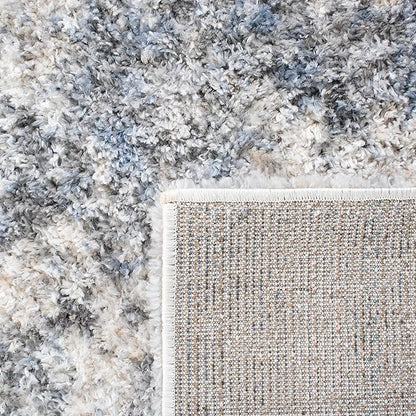 SAFAVIEH Berber Shag Collection Runner Rug - 2' x 16', Ivory & Beige, Modern Abstract Design, Non-Shedding & Easy Care, 1.2-inch Thick Ideal for High Traffic Areas in Living Room, Bedroom (BER274A)