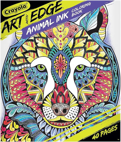 Crayola Art With Edge Jungle Animal Coloring Pages (40pgs), Cute Animals, Mandala Designs, Teen and Adult Coloring Books